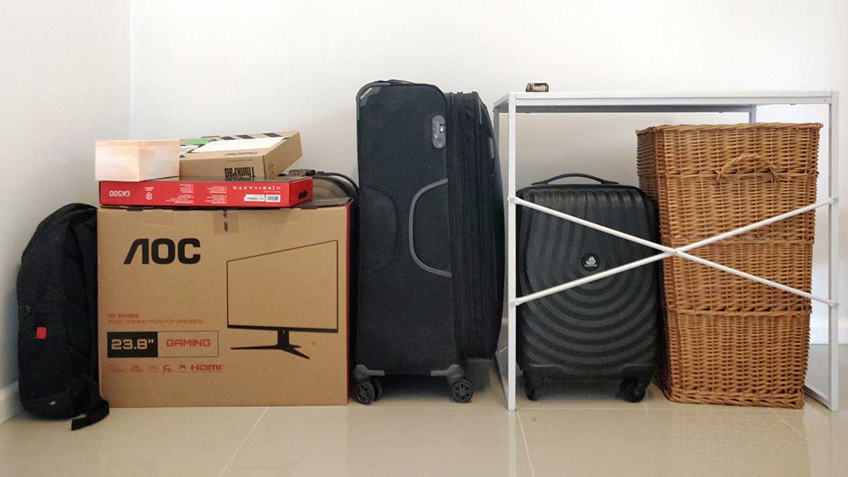 Pranav's packed bags Pranav’s packed bags